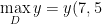 \max_{D}y=y(7,5)=112,5